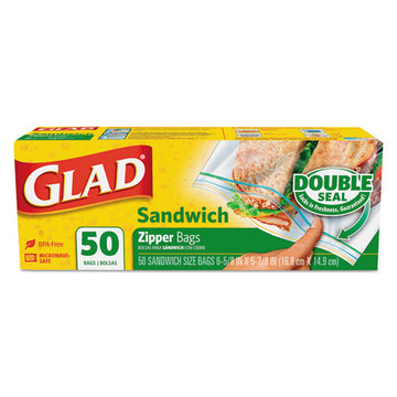 Glad® Sandwich Zipper Bags, 6.63" X 8", Clear, 600-carton freeshipping - TVN Wholesale